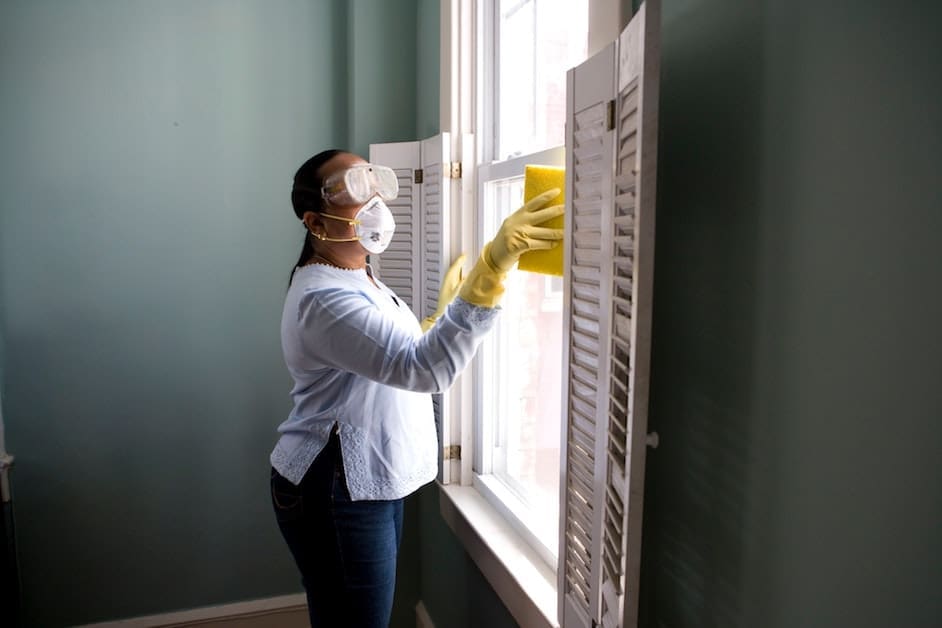 regular cleaning service boudoir photography gift woman cleaning window